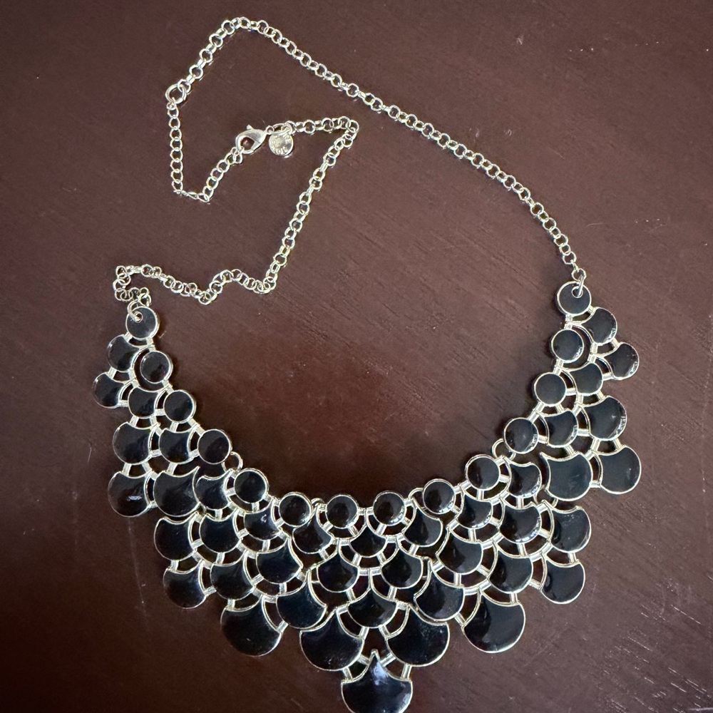 Jane Stone Black and Silver Necklace